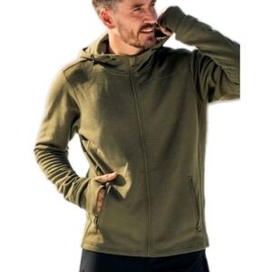 Men's Woolx Grizzly Sweatshirt Medium Green 100% Australian Merino Wool VGUC